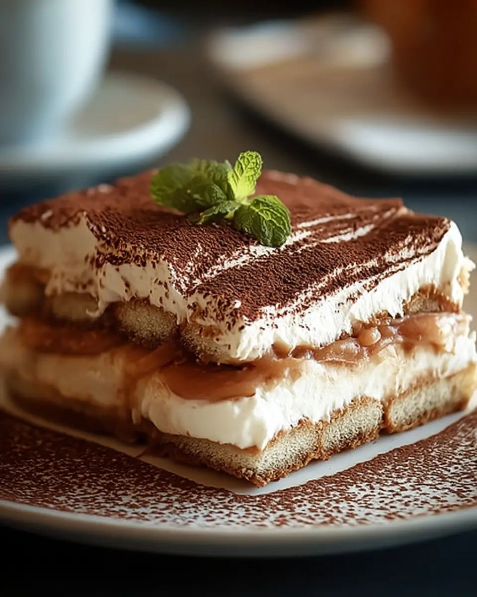 A delicious plate of Italian Tiramisu