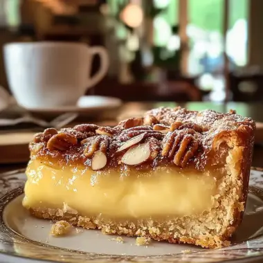 A delicious plate of Italian Torta della Nonna