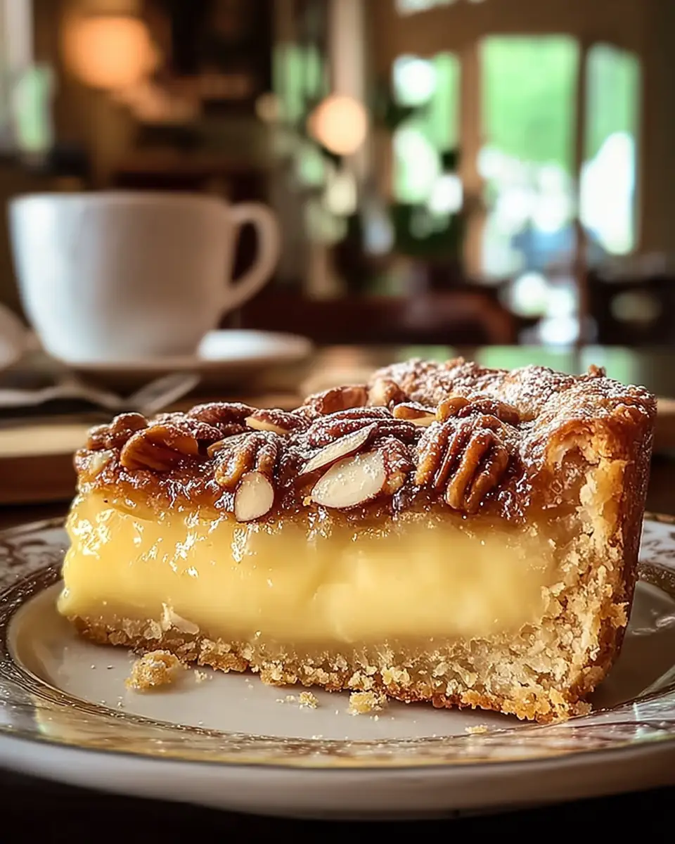 A delicious plate of Italian Torta della Nonna