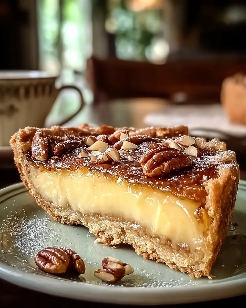 A delicious plate of Italian Torta della Nonna