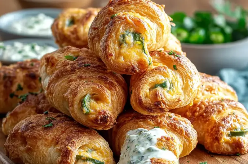 A delicious plate of Jalapeño Popper Crescent Rolls