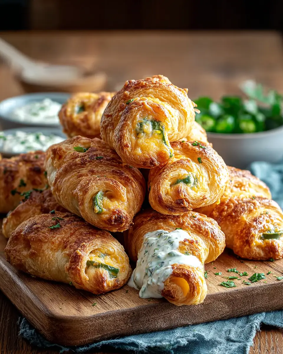A delicious plate of Jalapeño Popper Crescent Rolls