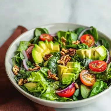 A delicious plate of Juicy Spring Salad with Avocado