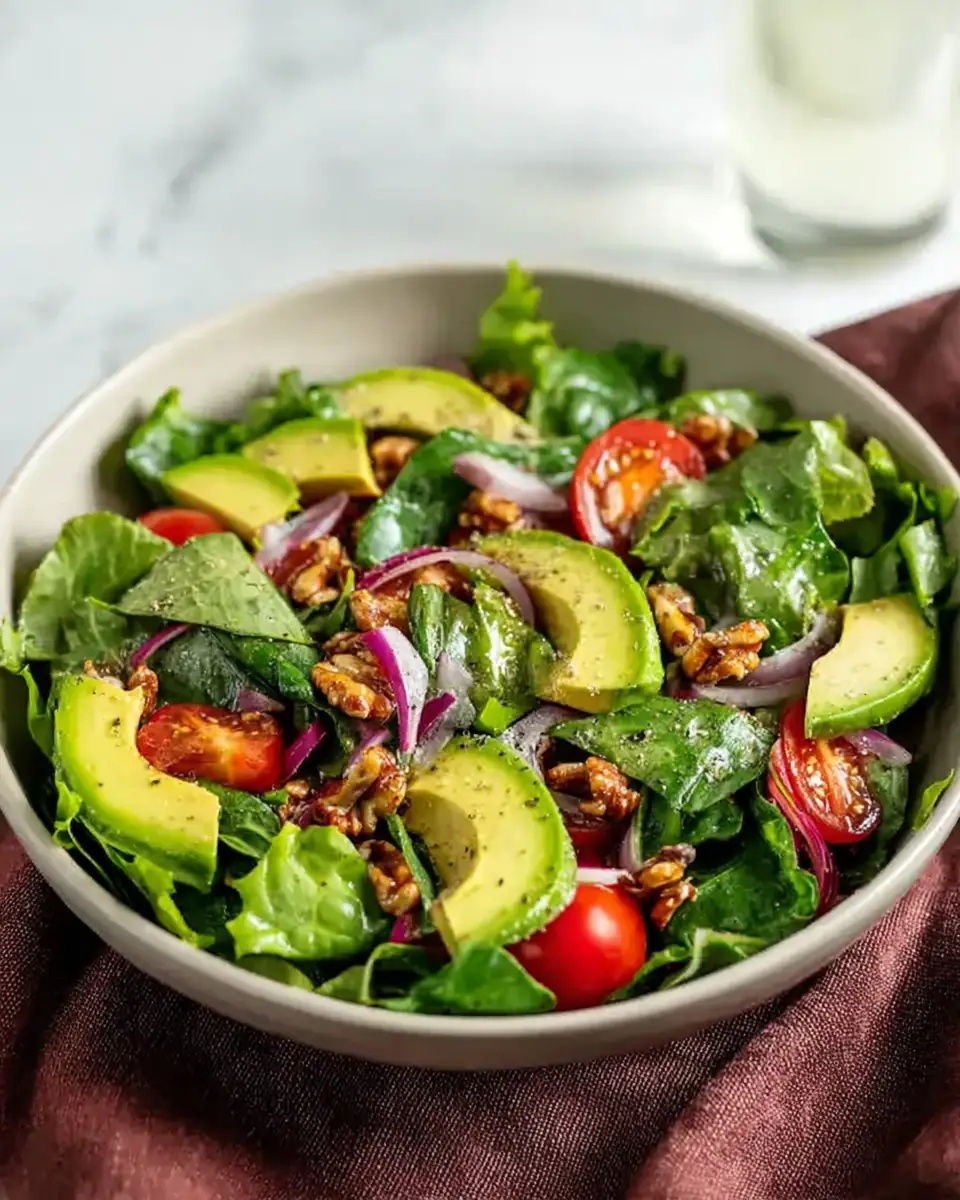 A delicious plate of Juicy Spring Salad with Avocado