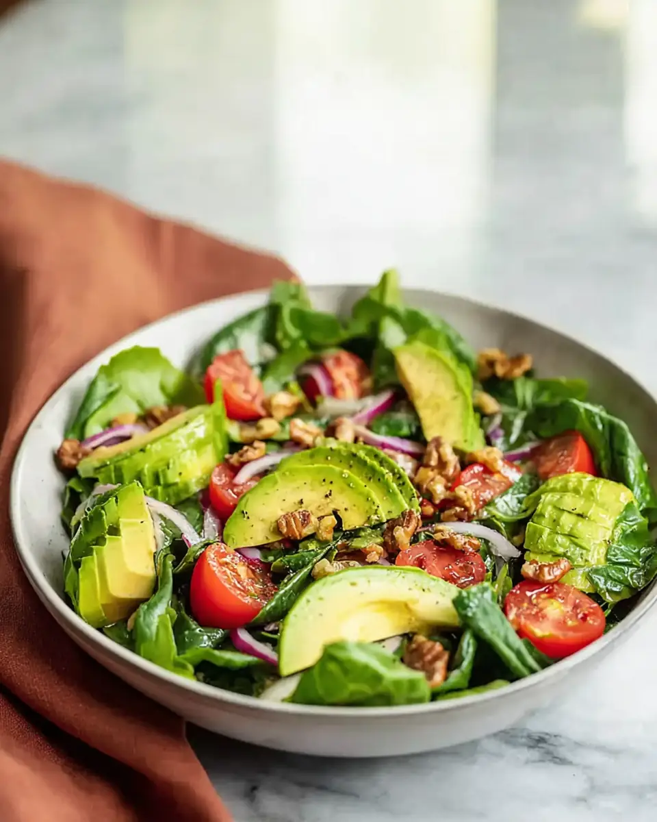 A delicious plate of Juicy Spring Salad with Avocado