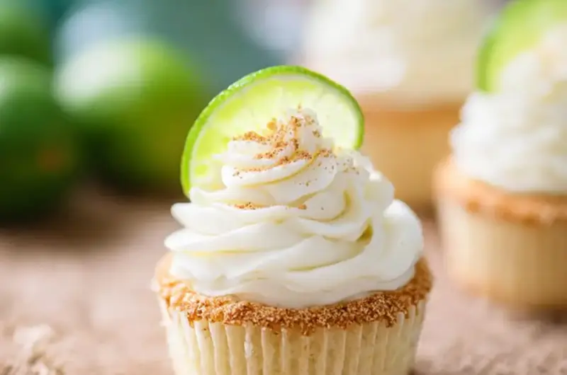 A delicious plate of Key Lime Cupcakes