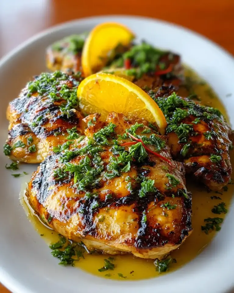 A delicious plate of Key West Grilled Chicken with Tropical Citrus Marinade