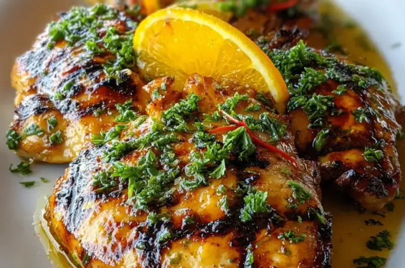 A delicious plate of Key West Grilled Chicken with Tropical Citrus Marinade