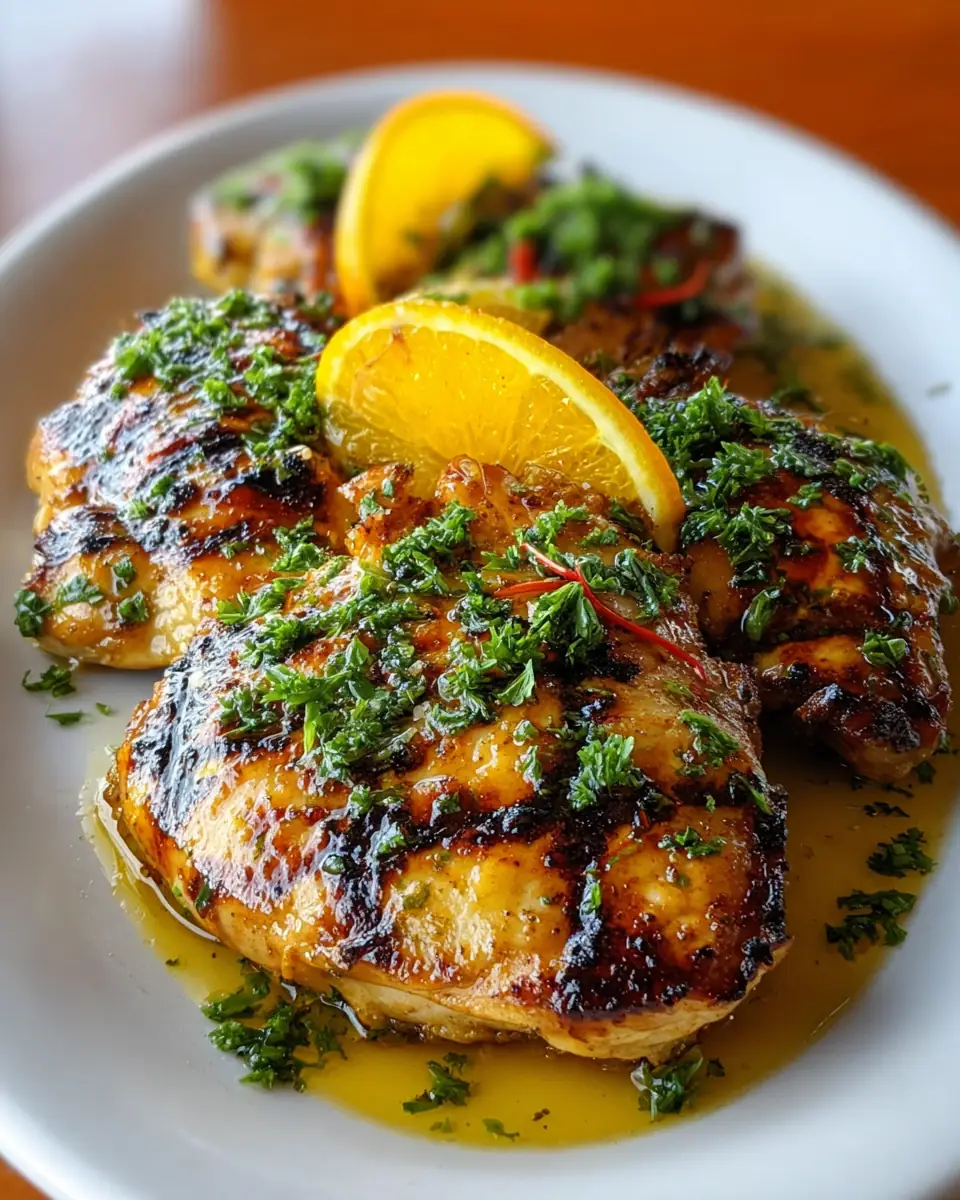 A delicious plate of Key West Grilled Chicken with Tropical Citrus Marinade