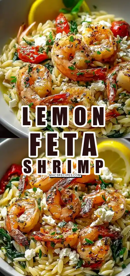 Lemon Feta Orzo Shrimp