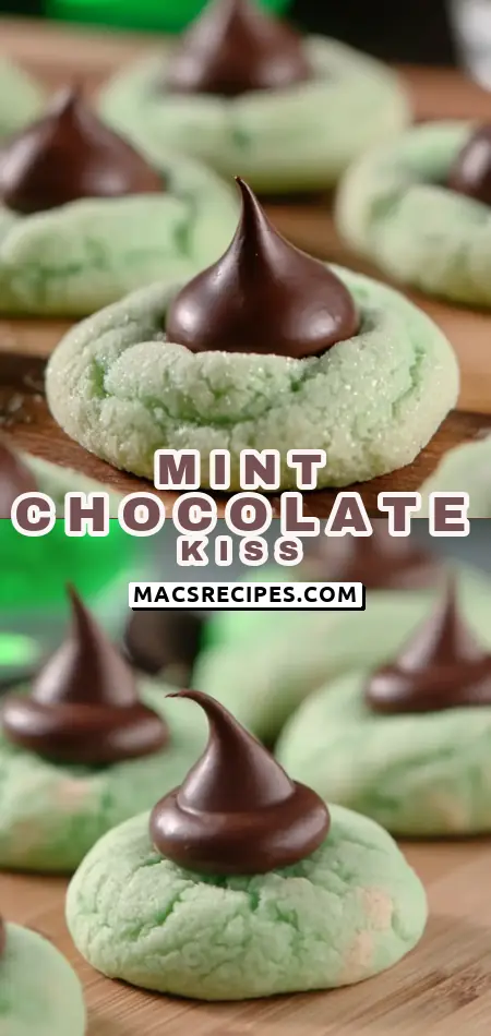 Mint Chocolate Kiss Blossom Cookies