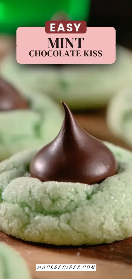 Mint Chocolate Kiss Blossom Cookies
