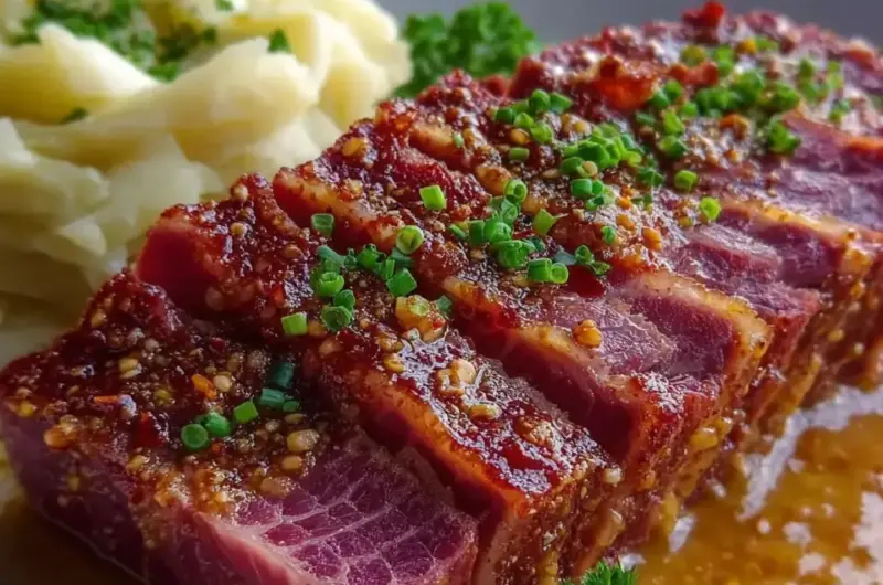 A delicious plate of Maple Mustard Corned Beef