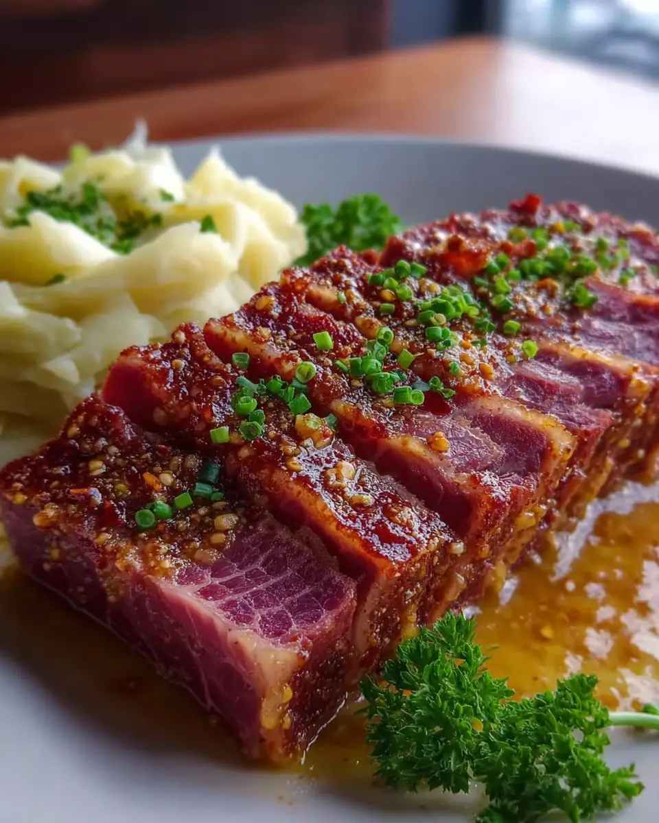 A delicious plate of Maple Mustard Corned Beef