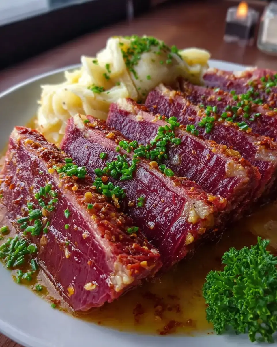 A delicious plate of Maple Mustard Corned Beef