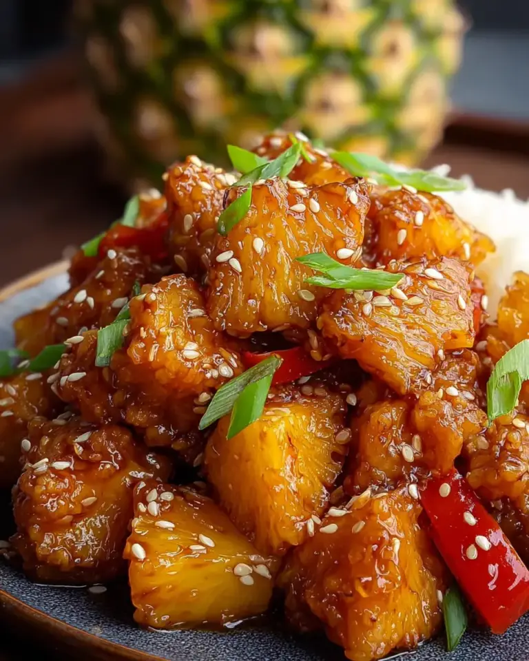 A delicious plate of Pineapple Chicken