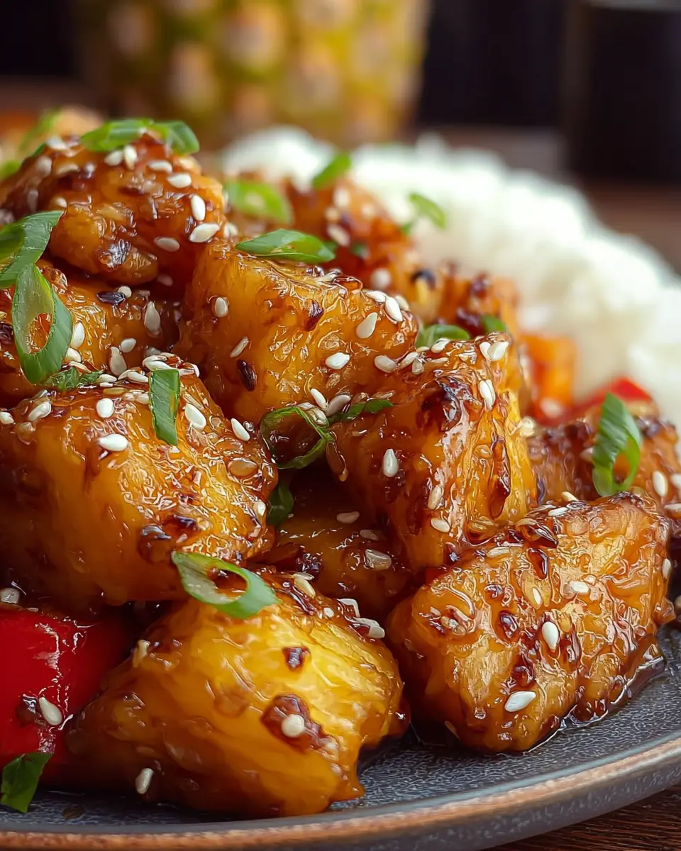 A delicious plate of Pineapple Chicken