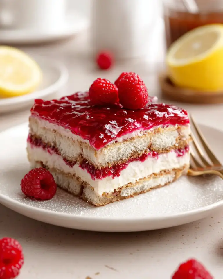 A delicious plate of Raspberry Tiramisu