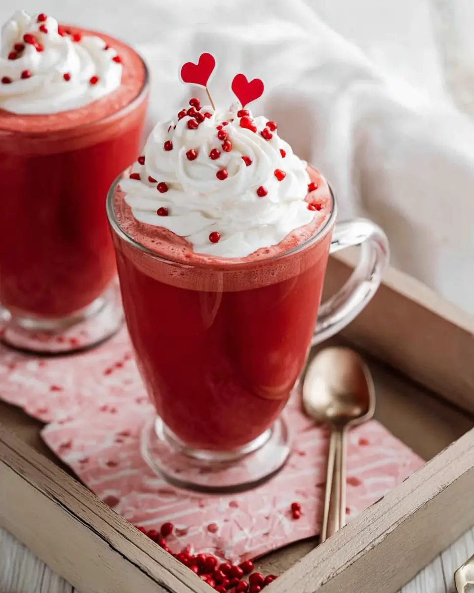 A delicious plate of Red Velvet Hot Chocolate