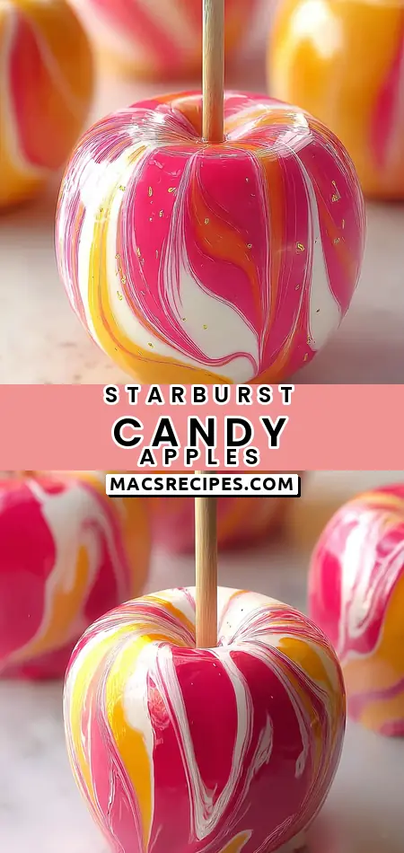 Swirled Starburst Candy Apples