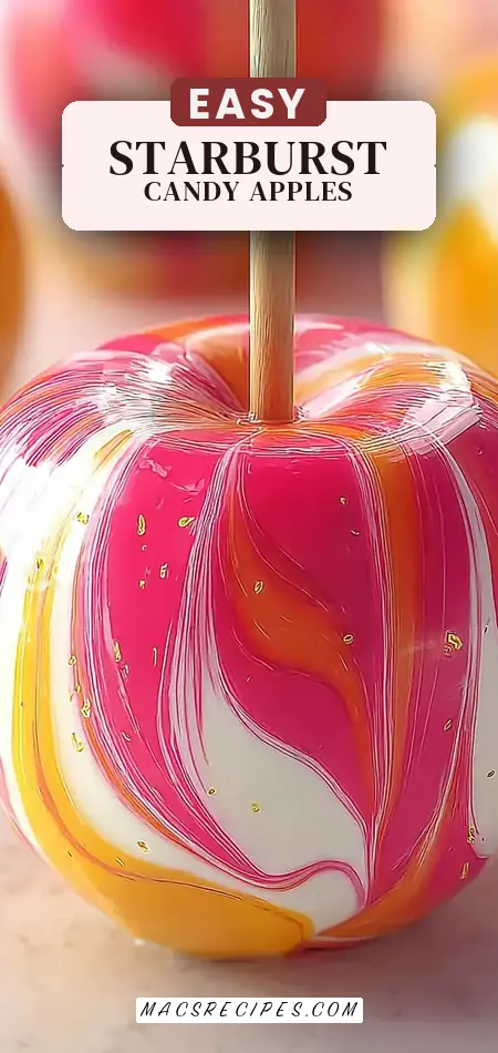 Swirled Starburst Candy Apples