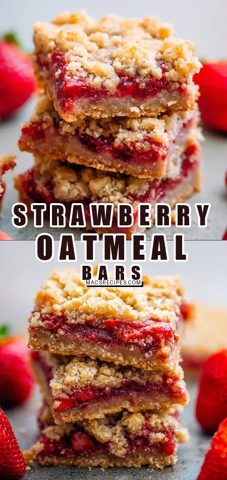 Strawberry Oatmeal Crumble Bars