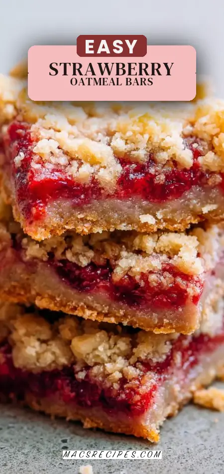 Strawberry Oatmeal Crumble Bars