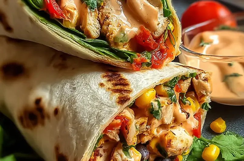 A delicious plate of Southwest Chicken Wrap