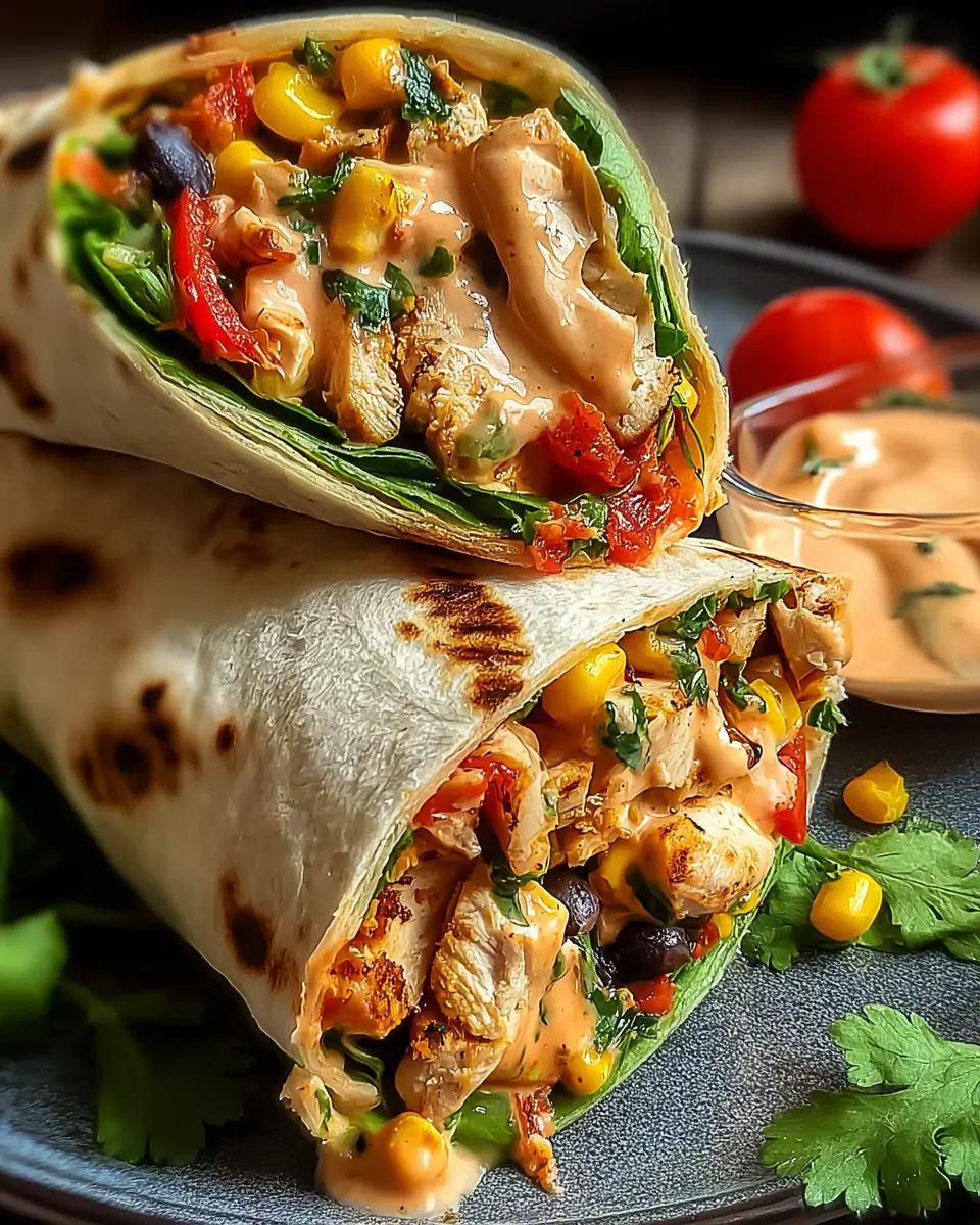A delicious plate of Southwest Chicken Wrap