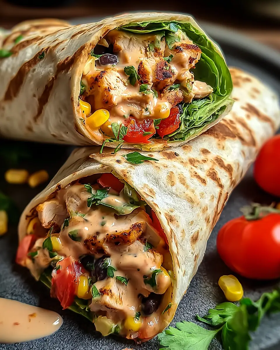 A delicious plate of Southwest Chicken Wrap