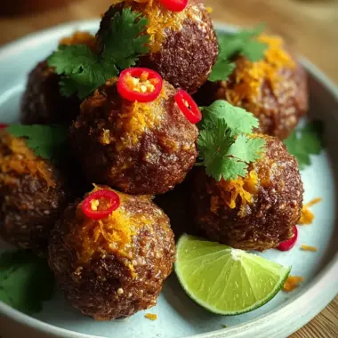A delicious plate of Spicy Mexican Donkey Balls