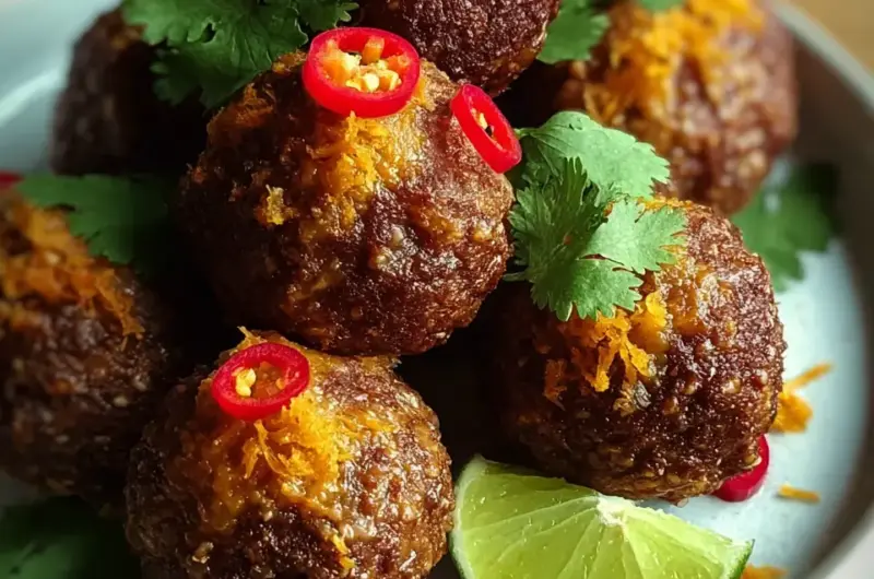 A delicious plate of Spicy Mexican Donkey Balls