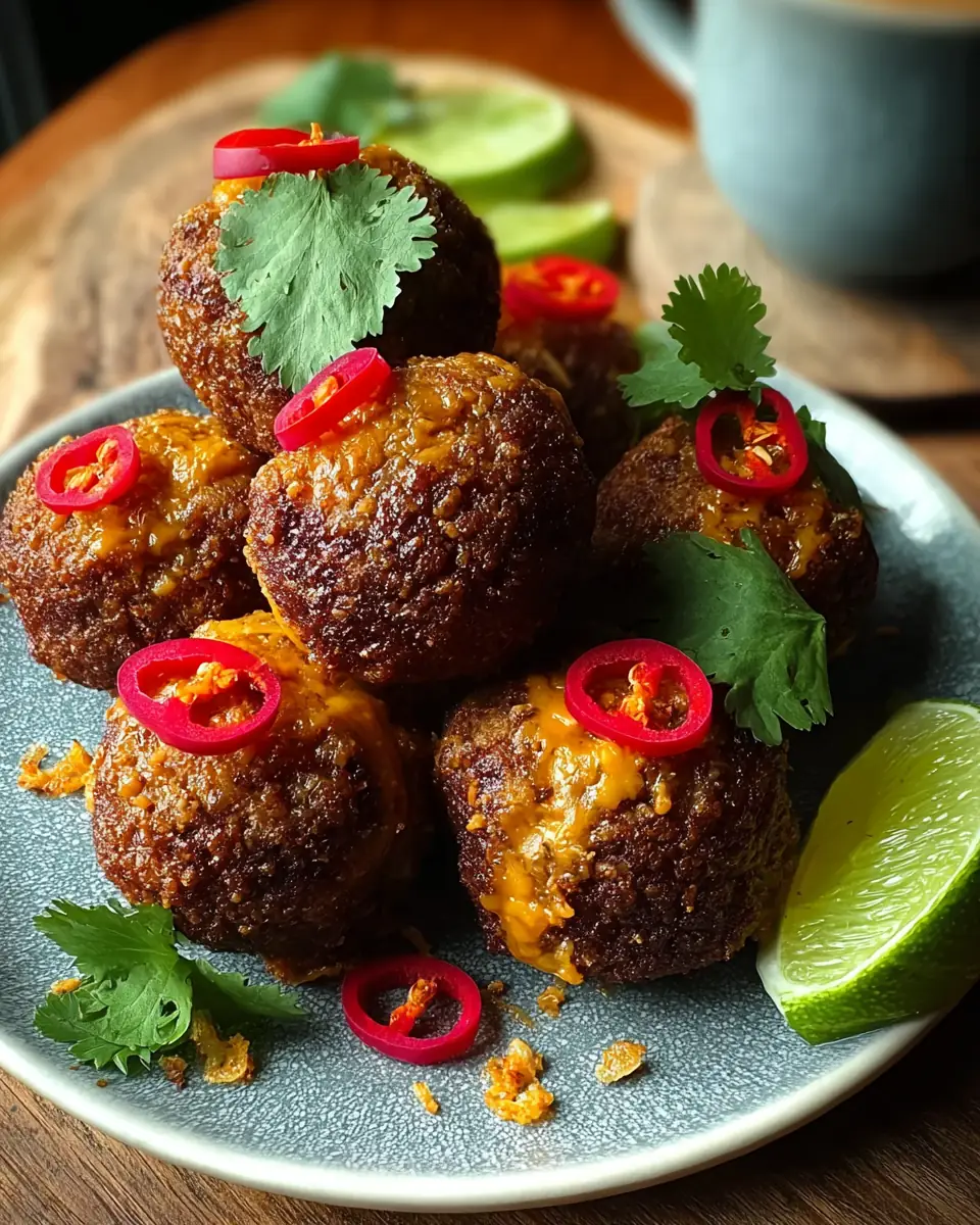 A delicious plate of Spicy Mexican Donkey Balls