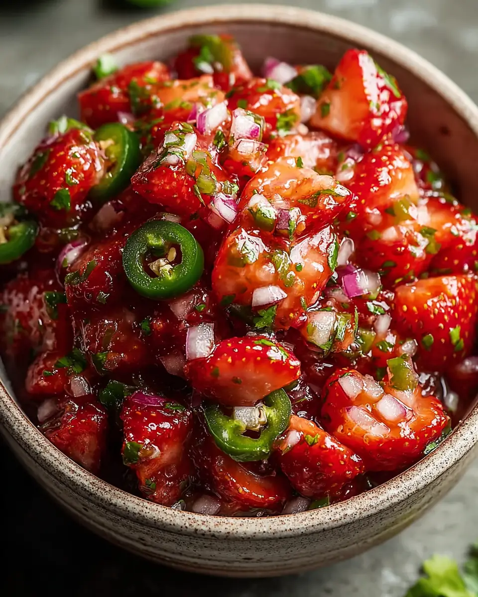 A delicious plate of Strawberry Jalapeño Salsa