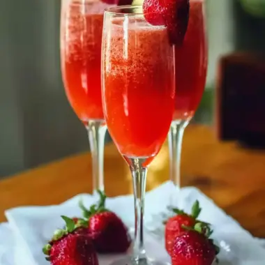 A delicious plate of Strawberry Mimosas Recipe