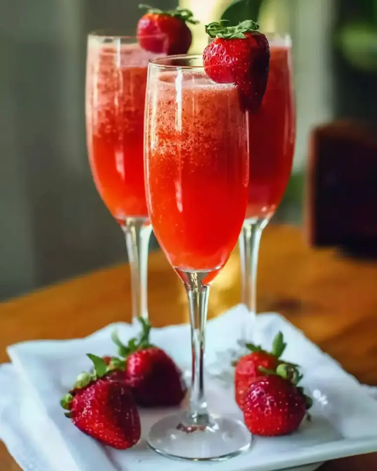 A delicious plate of Strawberry Mimosas Recipe