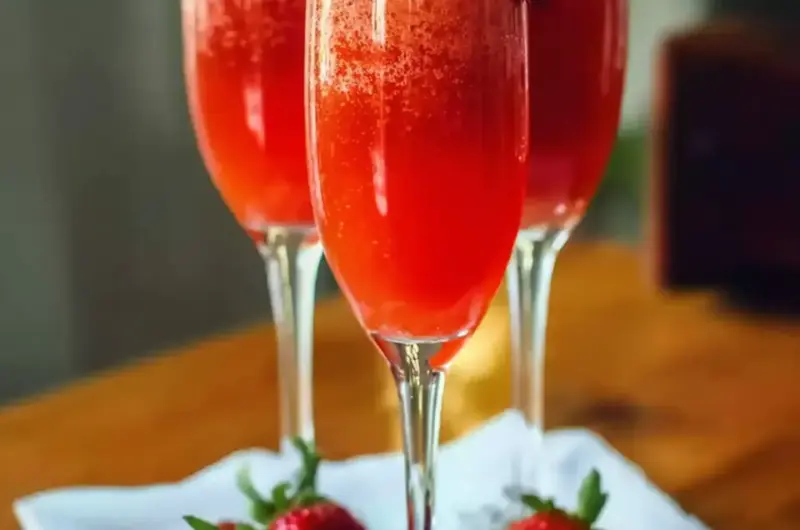 A delicious plate of Strawberry Mimosas Recipe