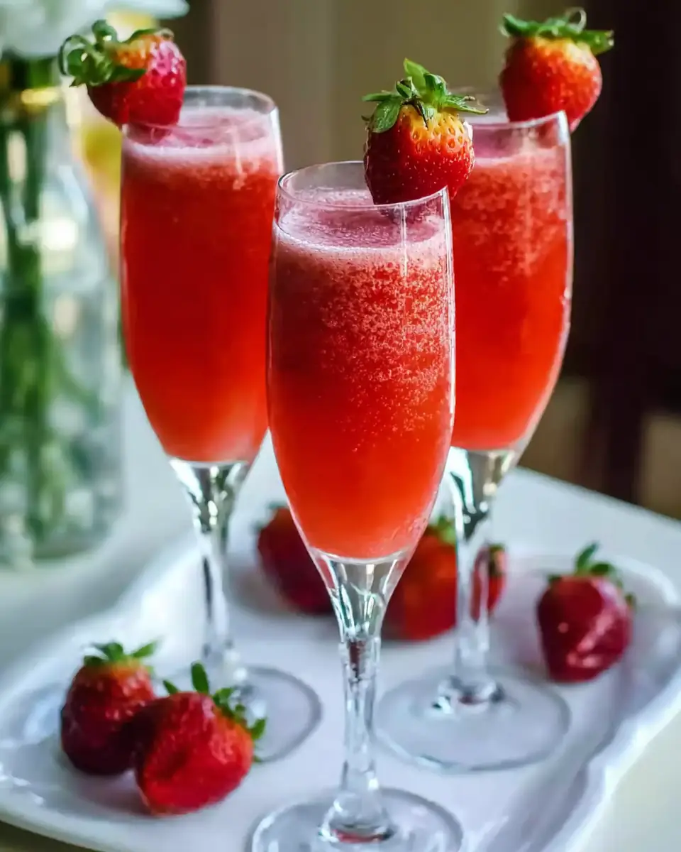 A delicious plate of Strawberry Mimosas Recipe