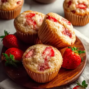 A delicious plate of Strawberry Muffins