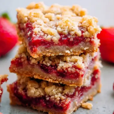 A delicious plate of Strawberry Oatmeal Crumble Bars