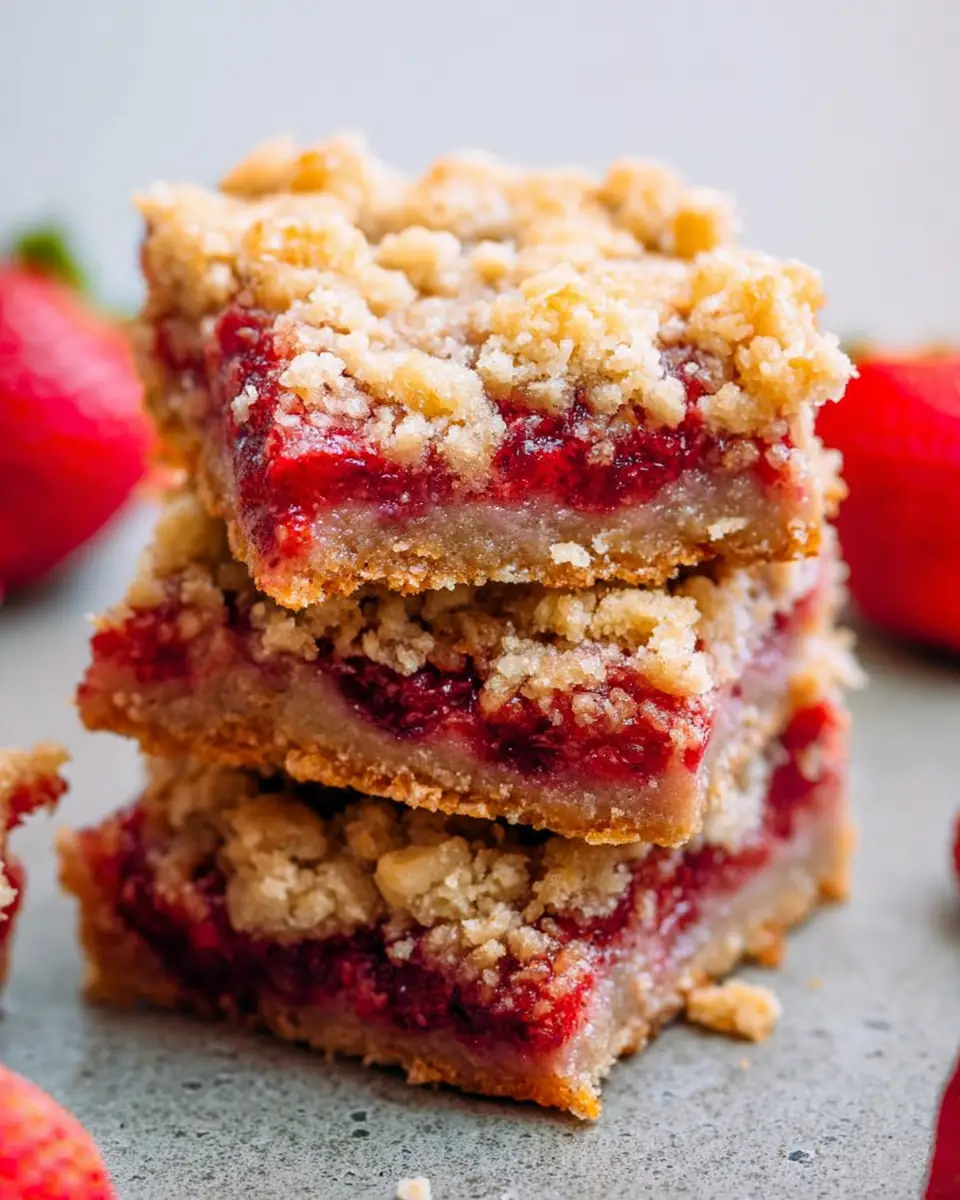 A delicious plate of Strawberry Oatmeal Crumble Bars