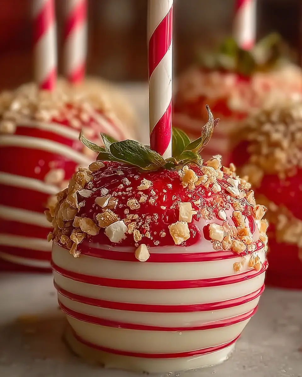 A delicious plate of Strawberry Shortcake Candy Apples