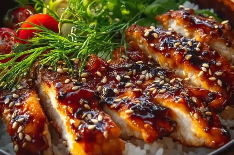 A delicious plate of Teriyaki Chicken