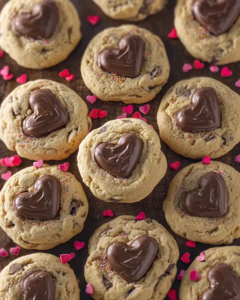 A delicious plate of Valentine’s Day Chocolate Chip Cookies