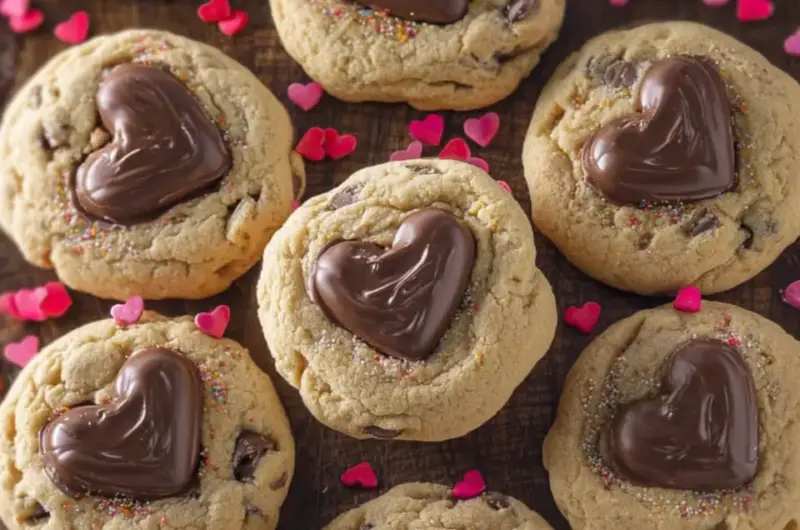 A delicious plate of Valentine’s Day Chocolate Chip Cookies