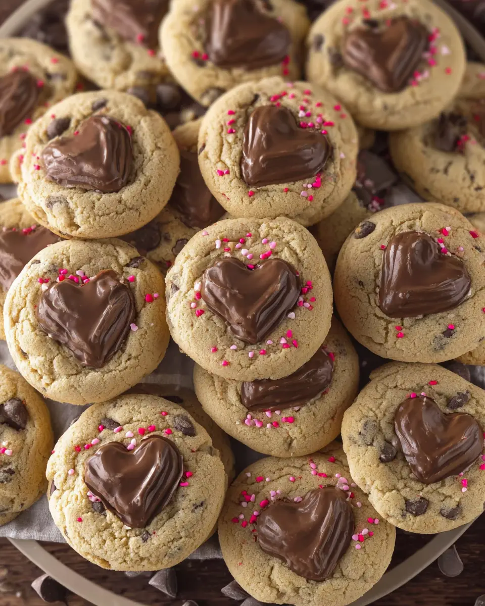 A delicious plate of Valentine’s Day Chocolate Chip Cookies