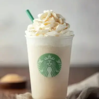 A delicious plate of Vanilla Bean Frappuccino