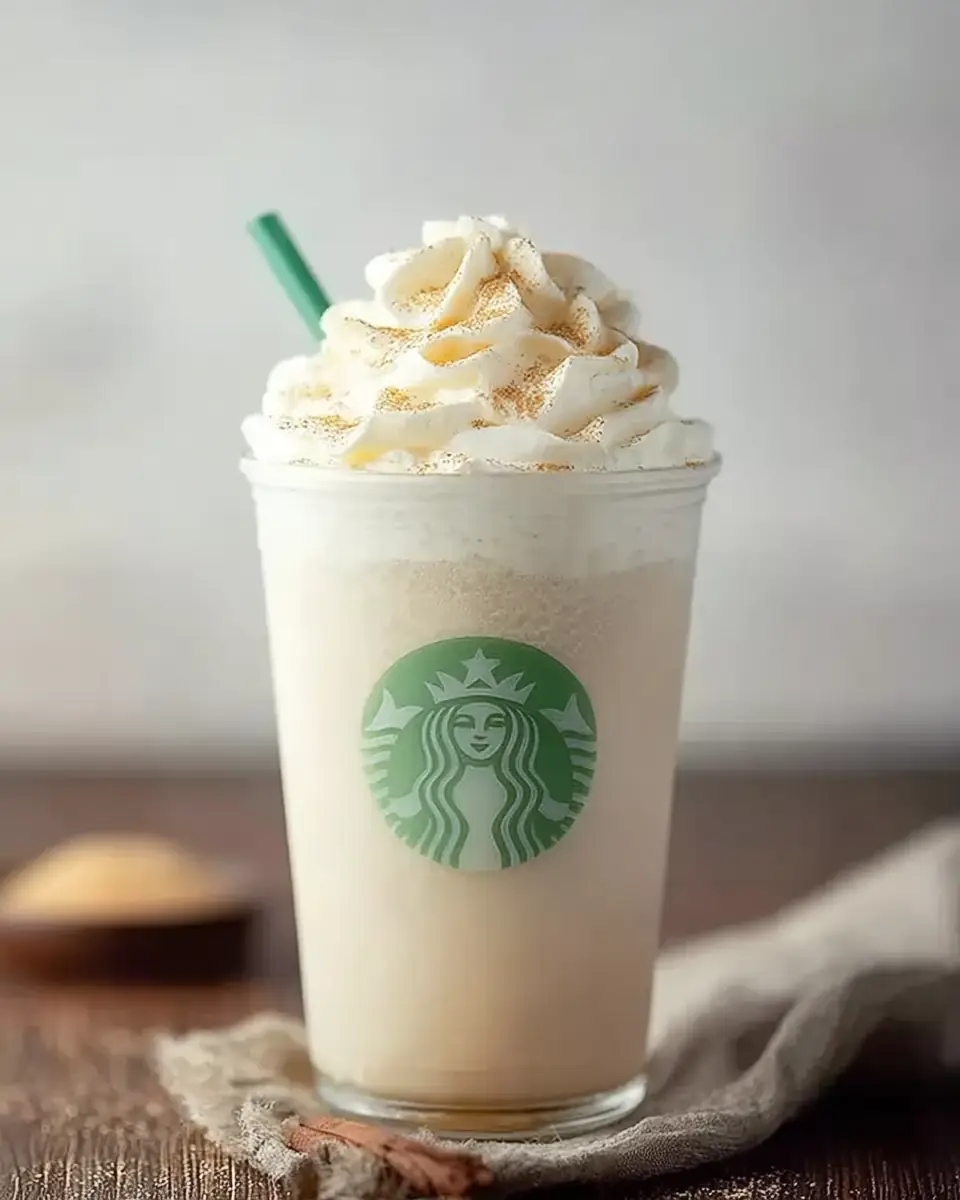 A delicious plate of Vanilla Bean Frappuccino