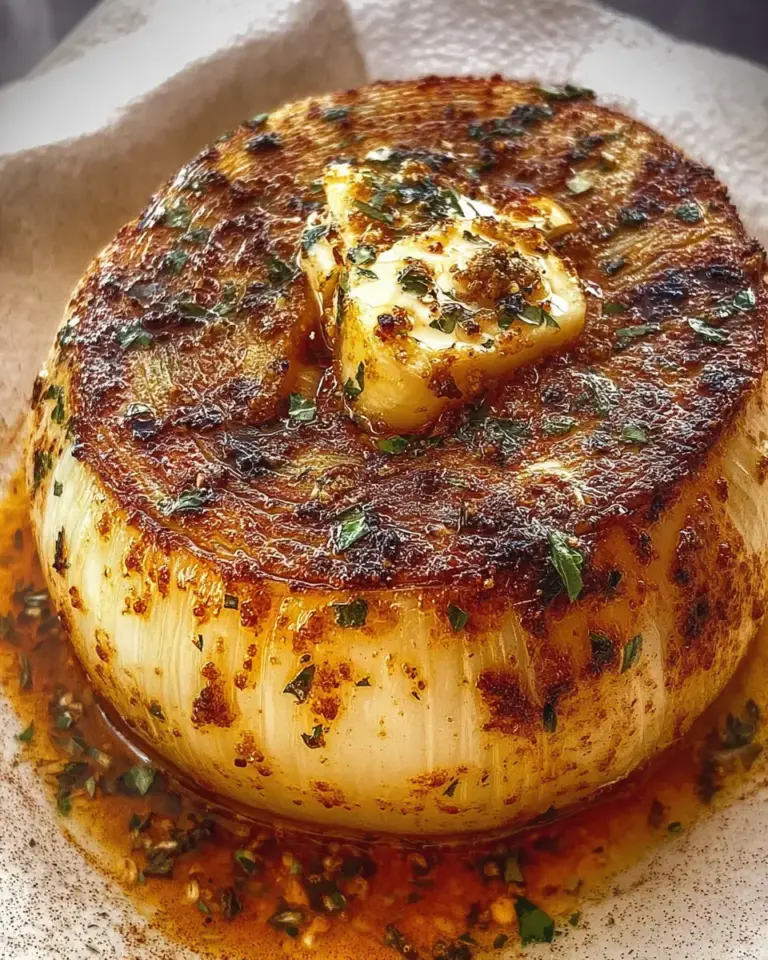 A delicious plate of Onion Bake with Butter and Herbs Recipe