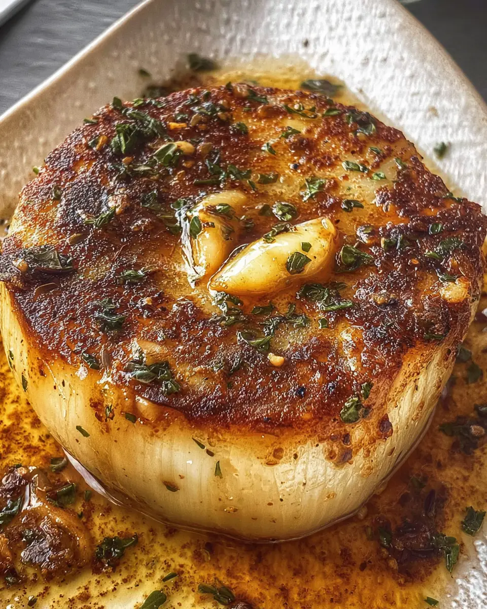 A delicious plate of Onion Bake with Butter and Herbs Recipe